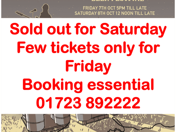 Beer festival sold out for Saturday - just a few tickets left for tonight